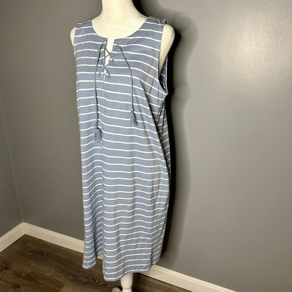 J Jill Nautical Stripes Shift Dress Size Medium - Picture 3 of 8